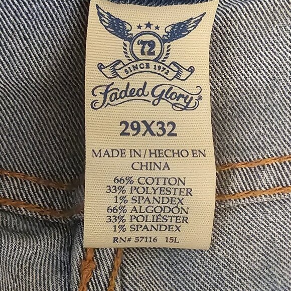 Faded Glory Blue Jeans TALL 29x32 - Picture 3 of 4